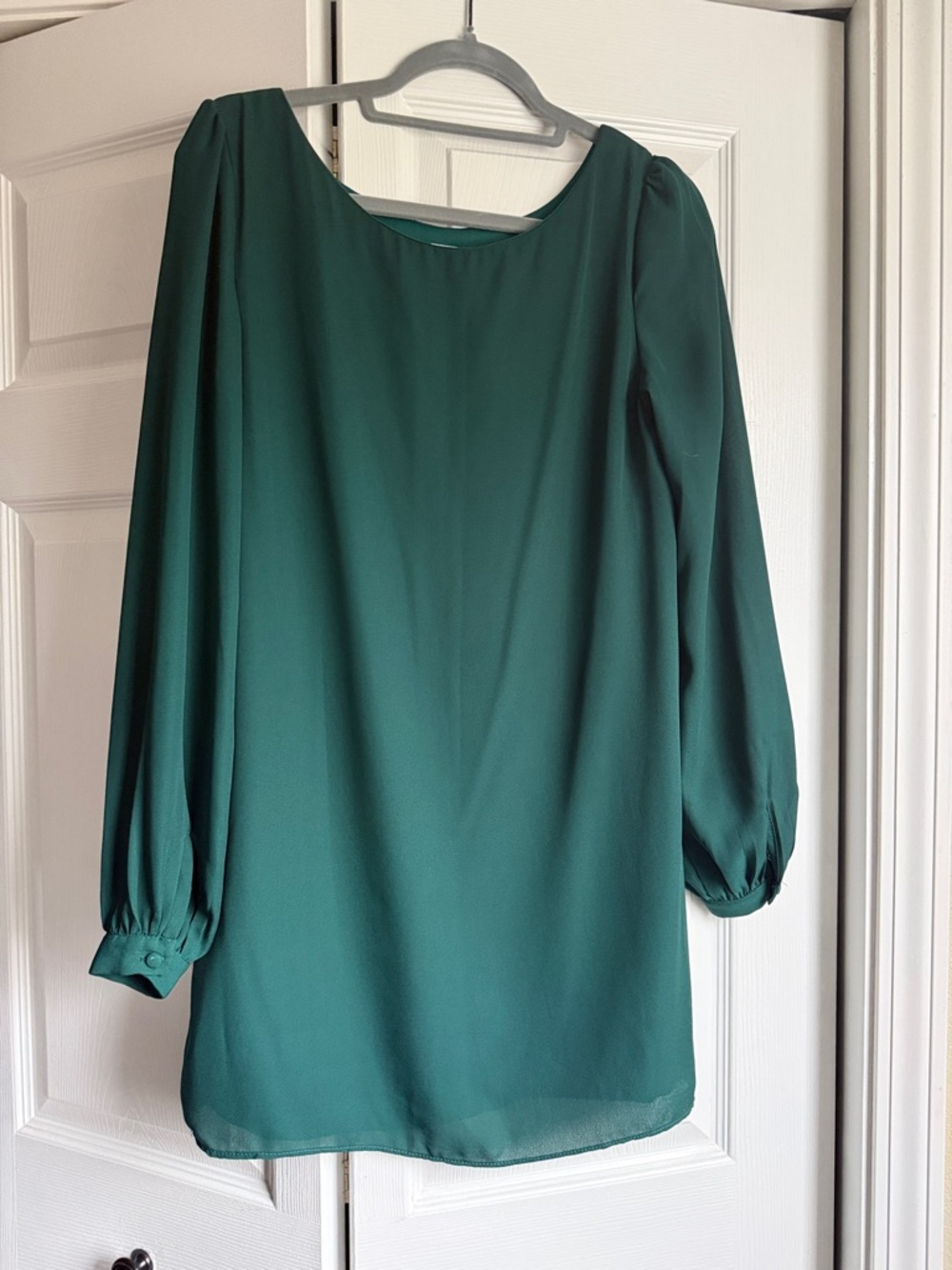 Lulus Status Update Forest Green Shift Dress - Size Small - Picture 4 of 4